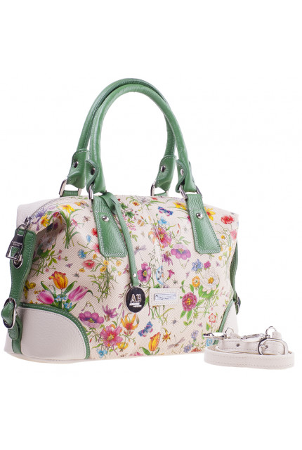 Сумка Alessandro Birutti 0119-бежевый-луг-зеленые-