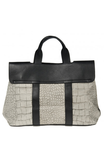 Сумка Alessandro Birutti 10-581 серый отд кроко