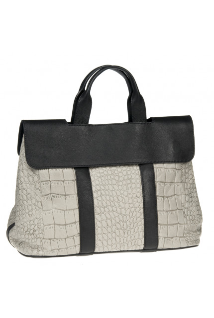 Сумка Alessandro Birutti 10-581 серый отд кроко