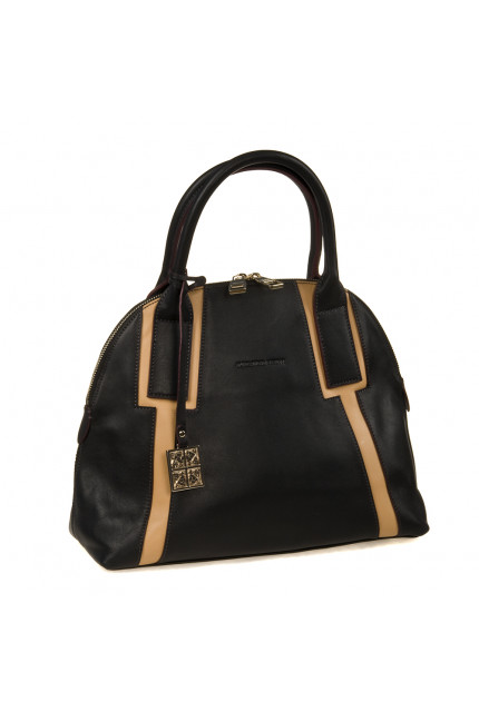 Сумка Alessandro Birutti 10-794-черная-кожа+бежева