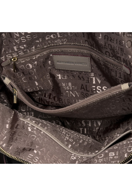 Сумка Alessandro Birutti 10-794 фиолетовая кожа+бе