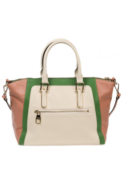 Сумка Alessandro Birutti 13-003-1-бежево-зелёно-ро