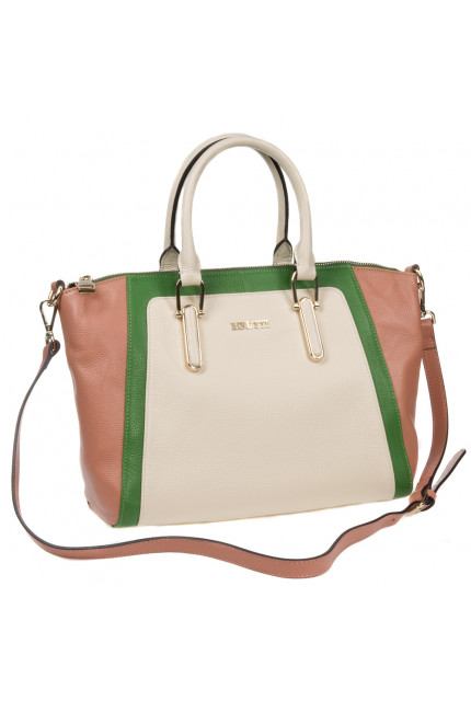 Сумка Alessandro Birutti 13-003-1-бежево-зелёно-ро