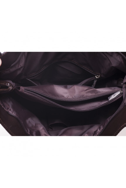 Сумка Alessandro Birutti 4002 коричневая замша+нап