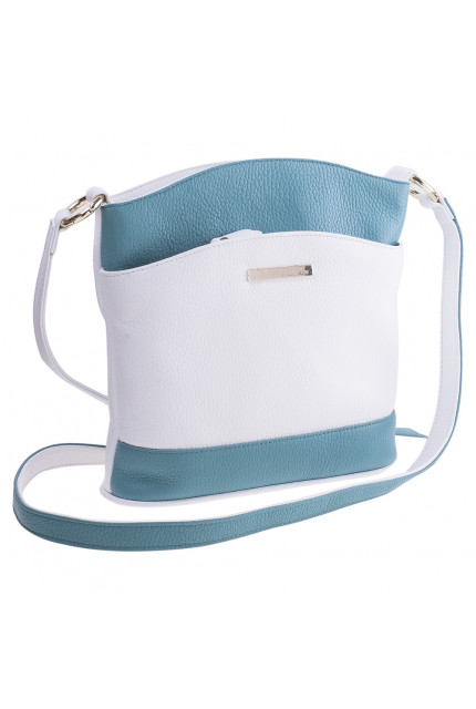Сумка Alessandro Birutti 4009 белая бирюза симфони