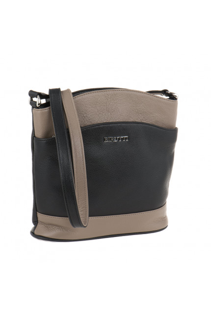 Сумка Alessandro Birutti 4009 черная+капучино симф