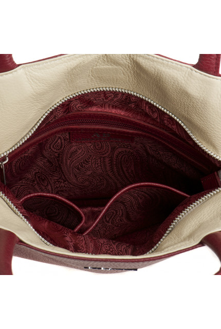 Сумка Alessandro Birutti 4013 красная бежевая симф