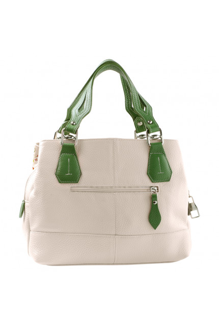 Сумка Alessandro Birutti 850-беж-луг-зел-ручки