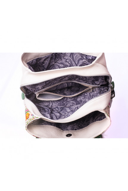 Сумка Alessandro Birutti 850-беж-луг-зел-ручки