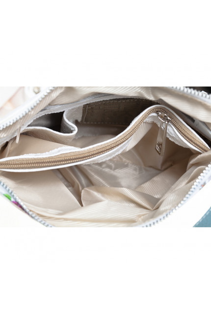 Сумка Alessandro Birutti 864-белый-луг-голубые-руч