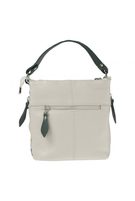 Сумка Alessandro Birutti 864 беж луг зеленые ручки