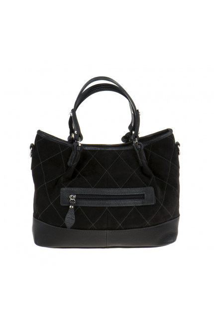 Сумка Alessandro Birutti 868 черная стеганая замша