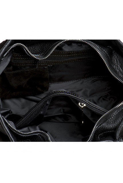 Сумка Alessandro Birutti 868 черная стеганая замша