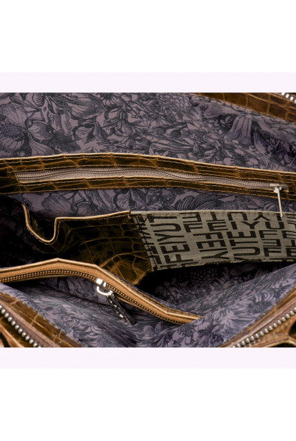 Сумка Alessandro Birutti 955-кемел-корица-кроко-+-