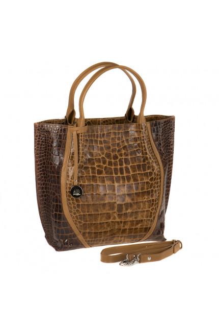 Сумка Alessandro Birutti 955-кемел-корица-кроко-+-