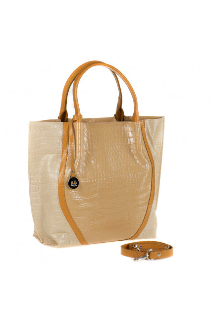 Сумка Alessandro Birutti 955-светло-бежевый-кроко+