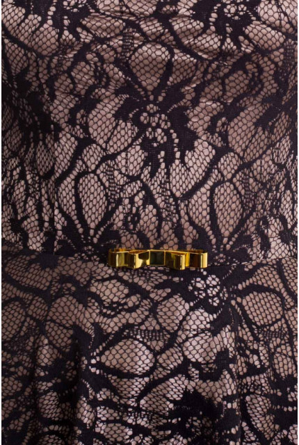 Платье La Via Estelar 10639-черно-бежевый