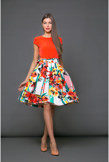 Платье La Via Estelar 12934-оранжевый