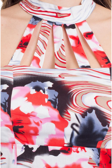 Платье La Via Estelar KB10049-бело-красный