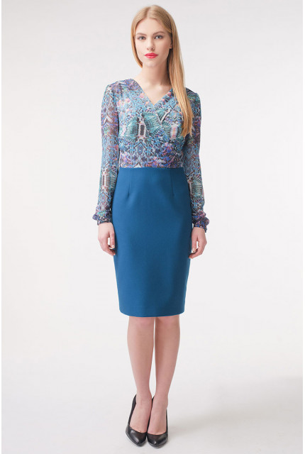 Платье Stella Di Mare 839-16-сине-зеленый