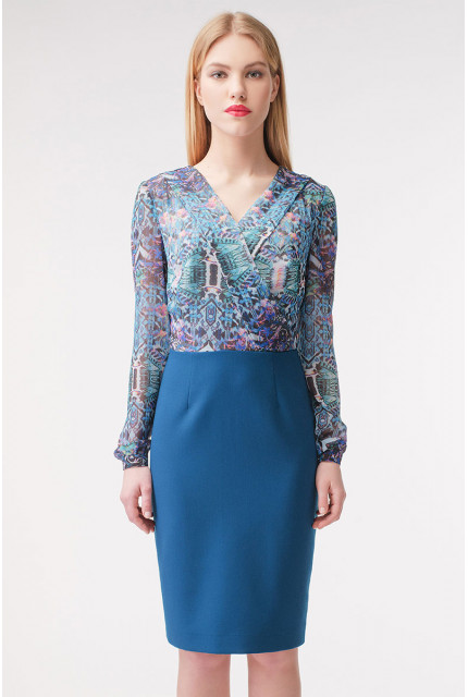 Платье Stella Di Mare 839-16-сине-зеленый