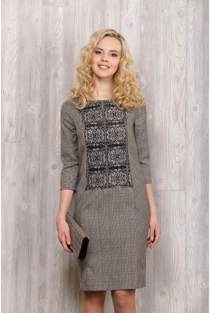 Платье Bravissimo 161501-серо-бежевый