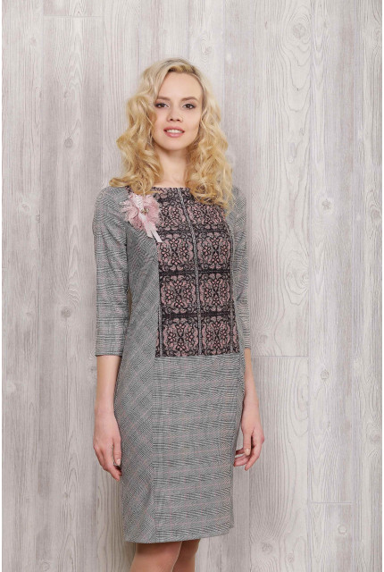 Платье Bravissimo 161501-серо-розовый