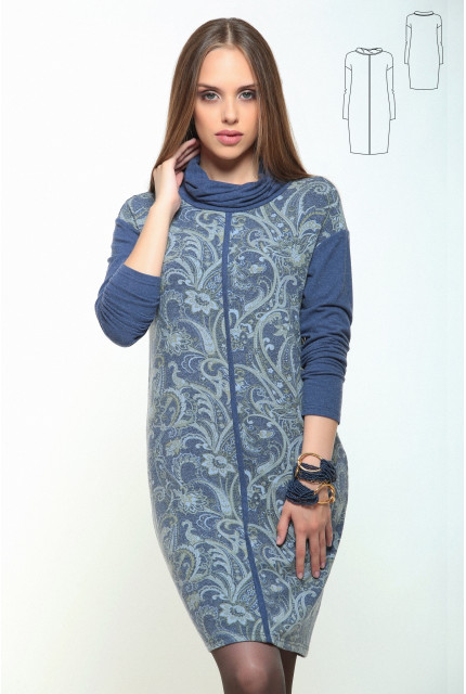 Платье Bravissimo 162532-сине-серый