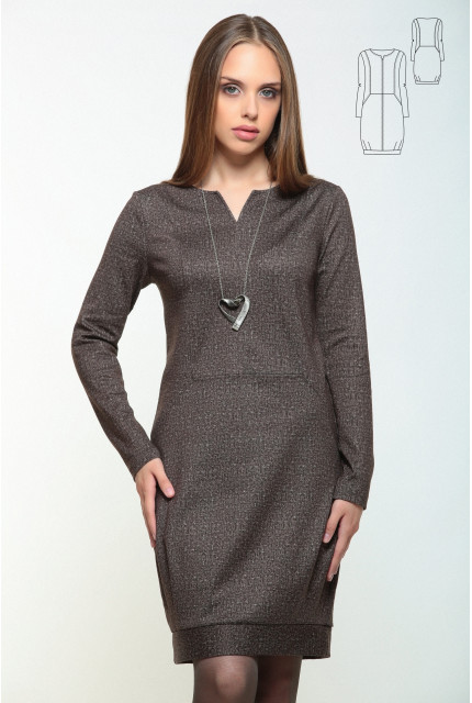 Платье Bravissimo 162542-коричневый меланж