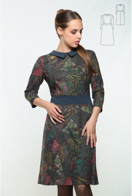 Платье Bravissimo 162548-серый с геометр.пр