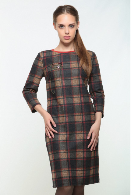 Платье Bravissimo 162556-бежево-серый