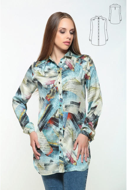 Туника Bravissimo 162564-синий принт