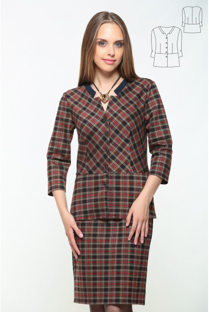 Жакет Bravissimo 162655-цветной в клетку