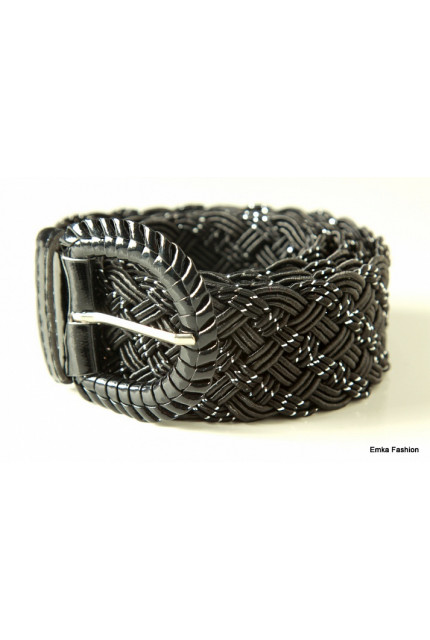 Ремень Emka Fashion R-pletenka-cherny-serebro