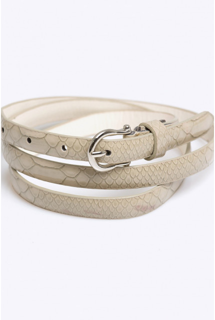 Ремень Emka Fashion бежевый змейка