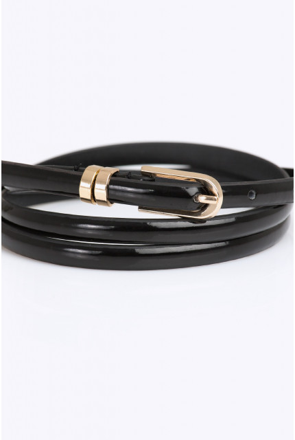 Ремень Emka Fashion R-черный глянец (золотая