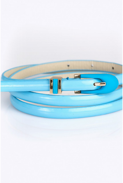Ремень Emka Fashion R-голубой глянец (золотая