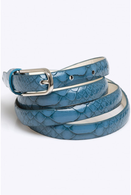 Ремень Emka Fashion темно-голубой змейка